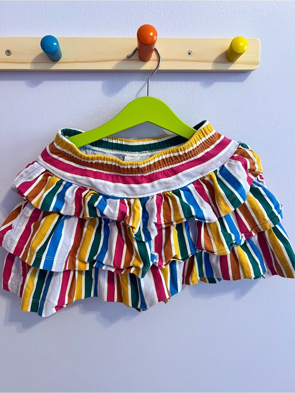 Hanna Andersson Rainbow Striped Ruffle Skort